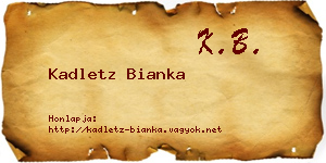 Kadletz Bianka névjegykártya